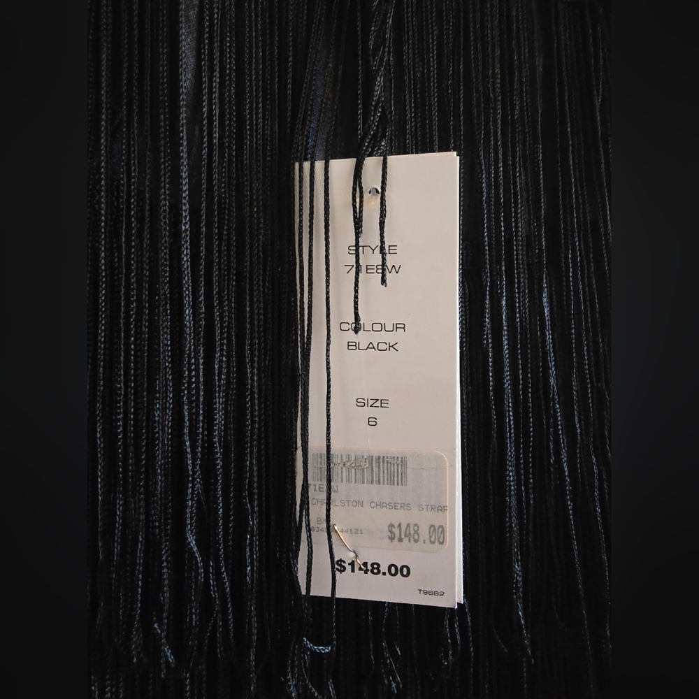 French Connection Black Fringe Slip Mini Dress - Picture 2 of 4